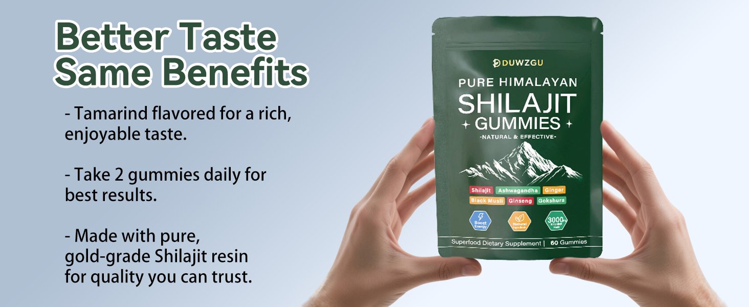 duwzgu pure himalayan shilajit gummies (60 count)