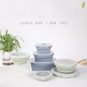 Modern Silicone Lunch Box – Round, Microwave Safe, Portable Food Container