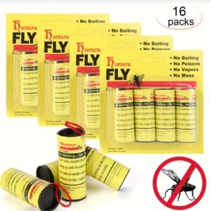16-Pack Fly Traps – Indoor & Outdoor Sticky Fly Paper Strips, Fruit Fly & Gnat Traps, Double-Sided Fly Tape for Home, Garden & Greenhouse