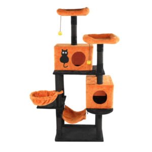 Halloween Cat Tree – Large Cat Tower with Condos, Perches, Hammocks & Scratching Posts