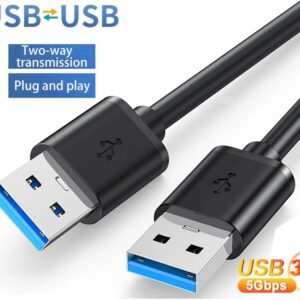 USB 3.0 A Male to A Male Cable – 6FT High-Speed Data Transfer & Power Charger (Metal Housing)