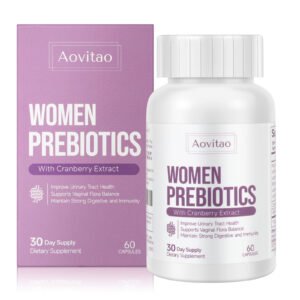 Aovitao Women Prebiotics With Cranberry Extract Gut Support 60 Billion CFU 60 Capsule 30 Day Supplement